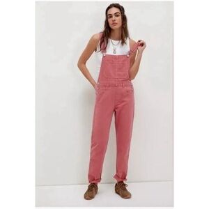 Free People Ziggy Denim Overalls Pink Medium